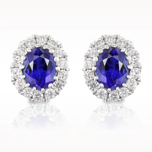 0.88ct Sapphire And Diamond White Gold Earrings