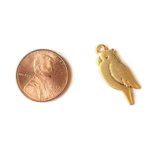 14K Matte Parrot Charm Pendant