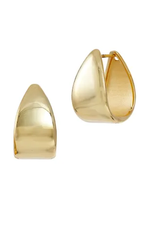 18K GOLD PLATED BOLD HUGGIE HOOP EARRING