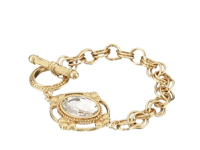 1928 Jewelry Oval Austrian Crystal Toggle Bracelet