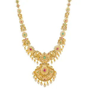 22K Yellow Gold & Multi-Stone Long Temple Necklace (86.4)