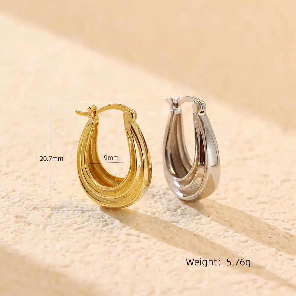 925 Sterling Silver Classic Hoop Earrings Charm Jewelry - 18k Gold Plated - YH0513