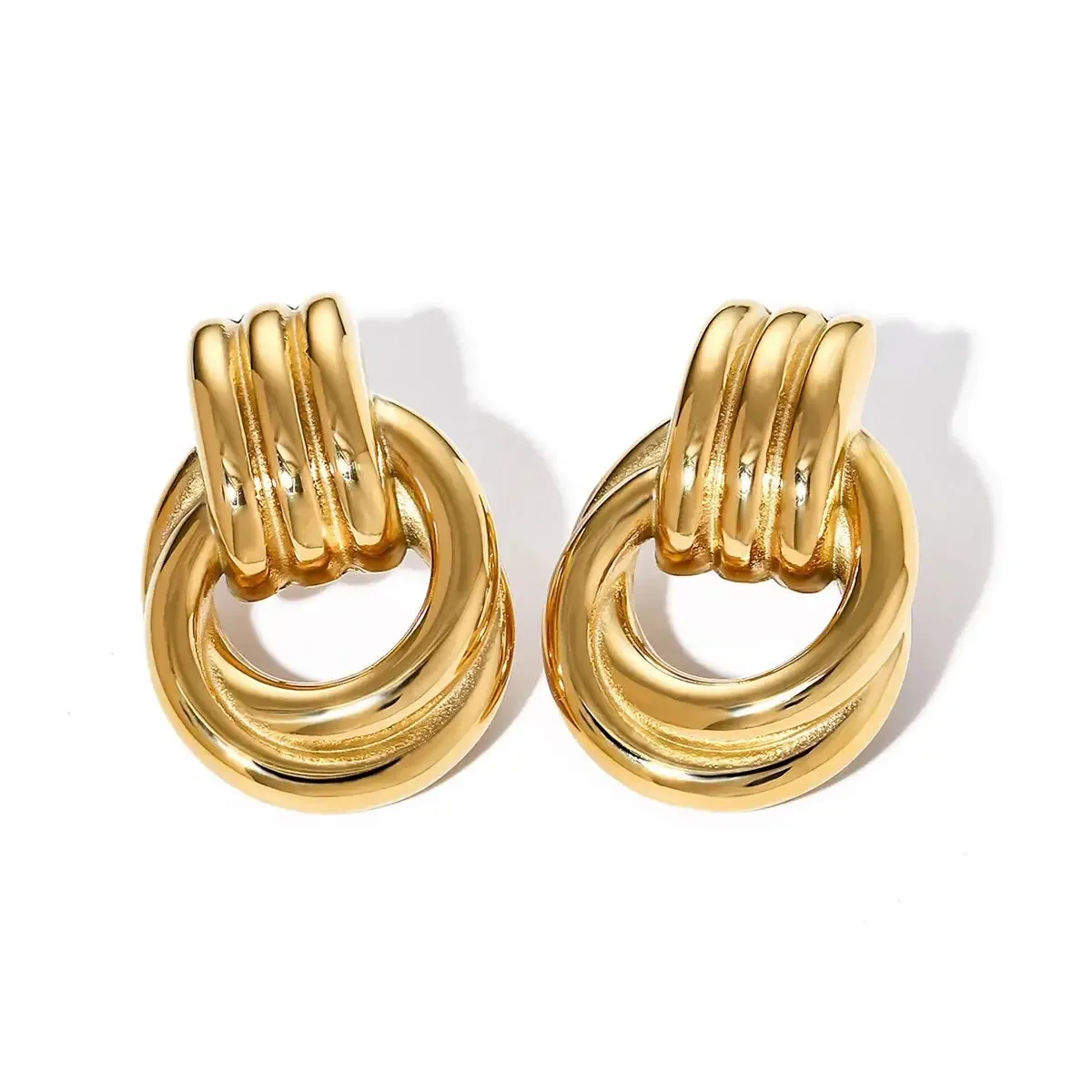 Amelia Gold Door Knocker Statement Earrings