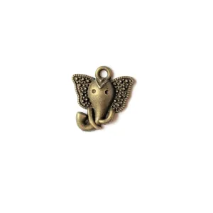 Antique Bronze Ornamental Elephant Head Charm