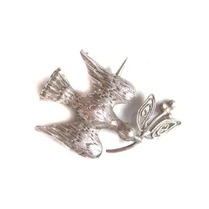 Antique Victorian Silver Peace Bird Brooch