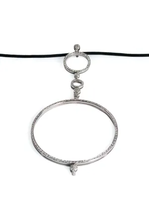 Antonini Alaska 18K White Gold Diamond Circle Pendant Necklace