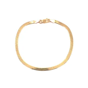 Ashley Gold Sterling Silver Gold Plated Herringbone Bracelet