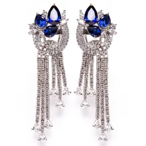 Azul Sapphire Simulated Diamond Chandelier Earrings