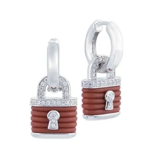 Belle Etoile Lock Earrings Classic Fine Solid Sterling Silver