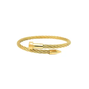 BG004G B.Tiff Gold Pointe Cable Bangle Bracelet