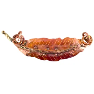 Big Copper Feather Pendant - Horizontal