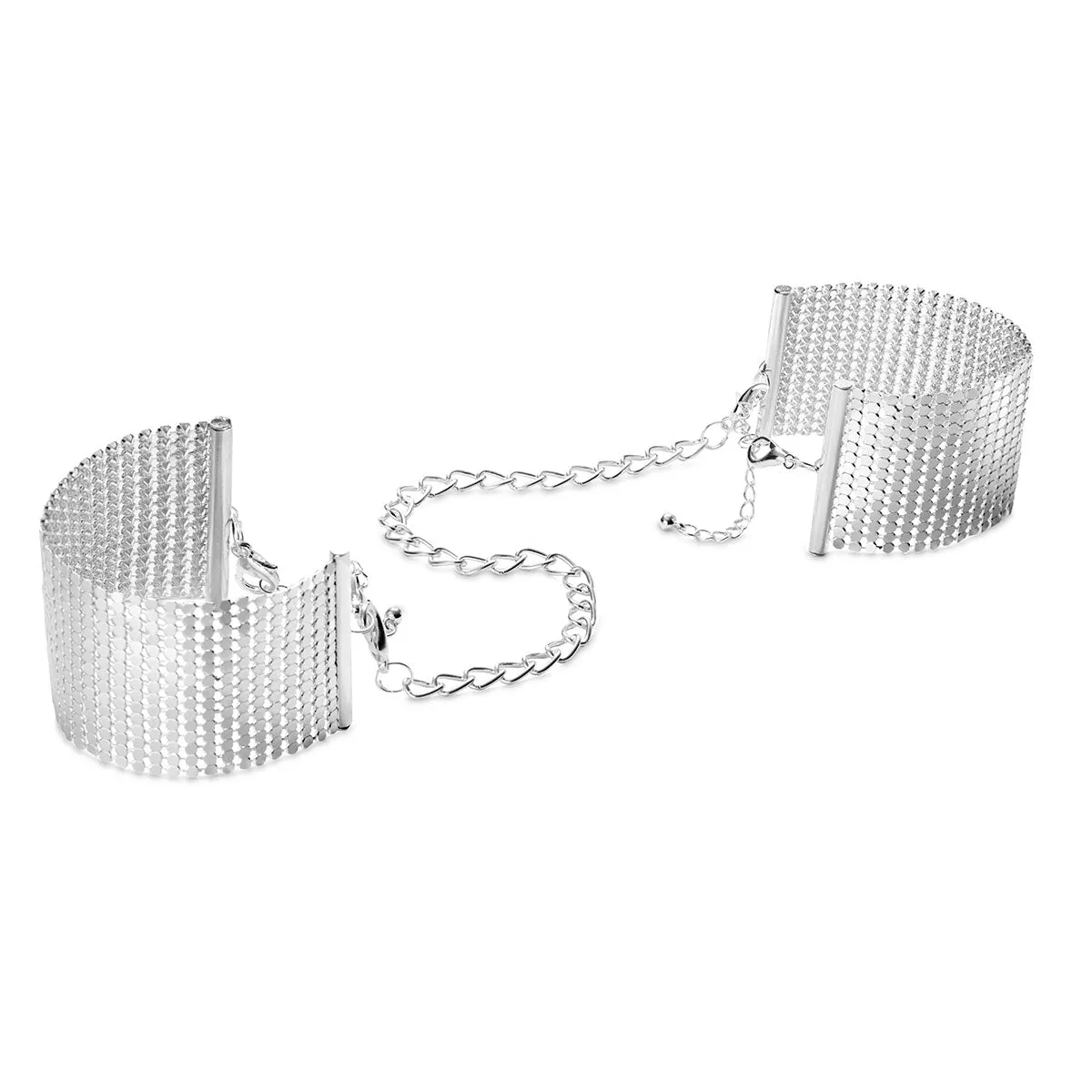 Bijoux Indiscrets Desir Metallique Mesh Handcuffs In Silver