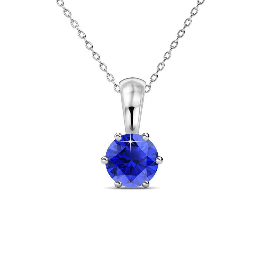 Birthstone Necklace 18k White Gold Plated Solitaire Necklace with 1CT Swarovski Crystal