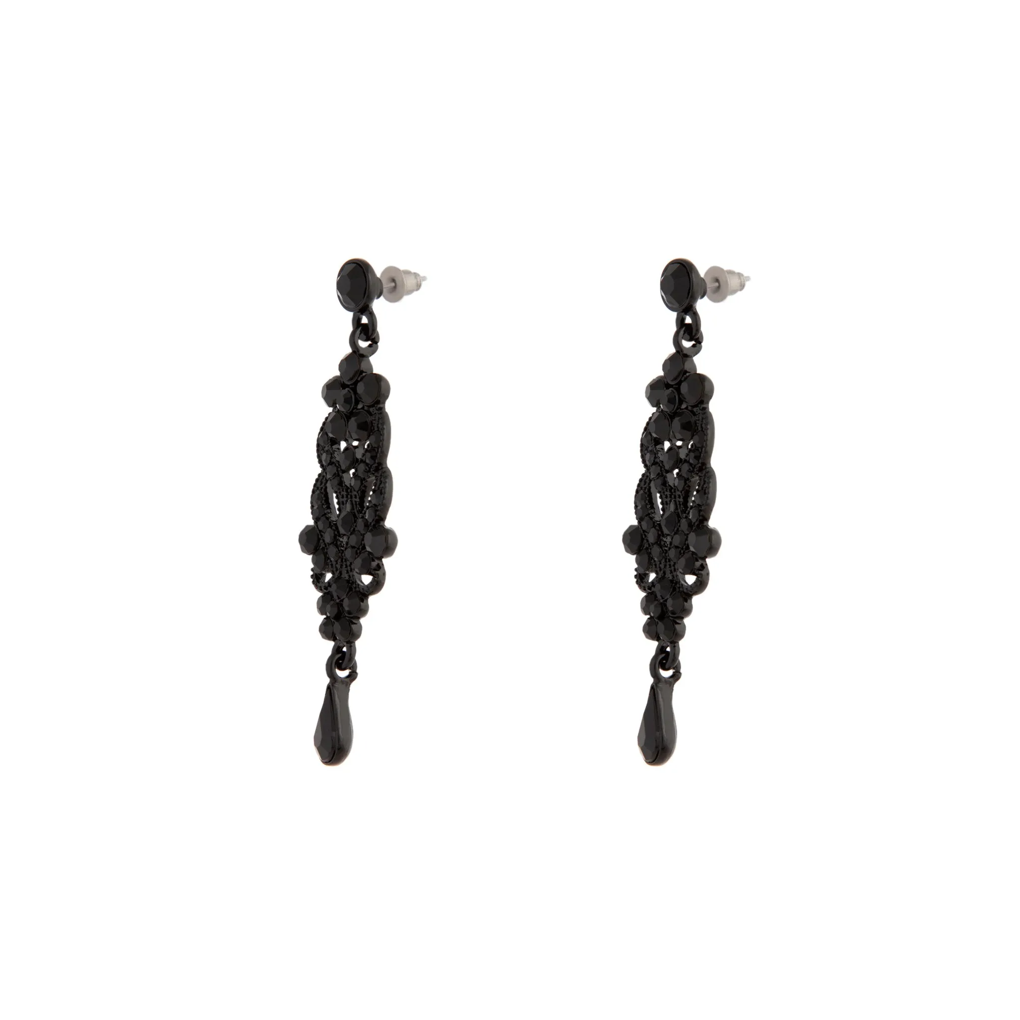 Black Jewel Drop Earrings