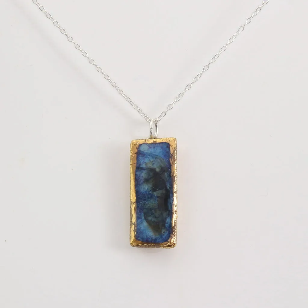 Blue Reef Small Drop Sterling Silver Pendant