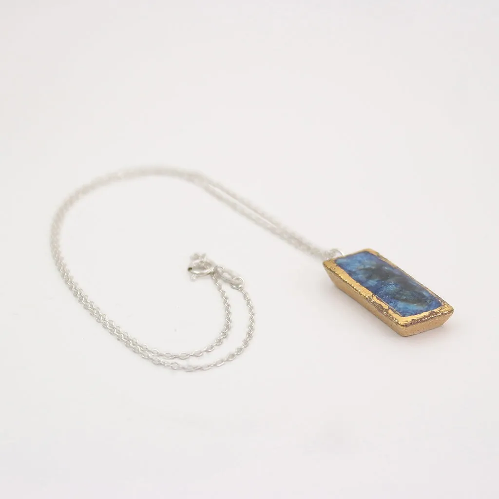 Blue Reef Small Drop Sterling Silver Pendant