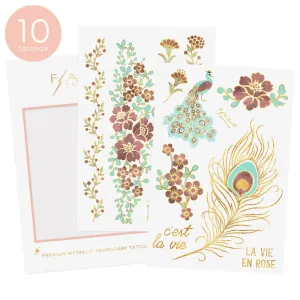 CAMILLE metallic temporary tattoo pack