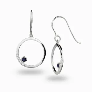 Cercle: Sapphire & Diamond Drop Earrings