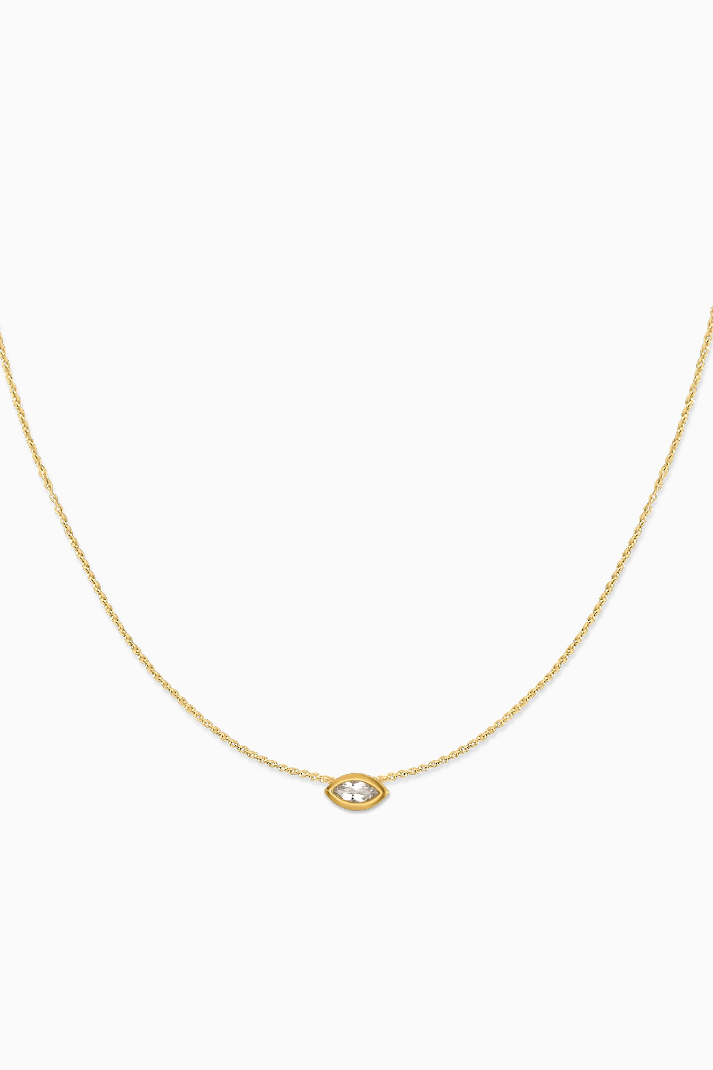 Covet 10kt Gold & Gemstone Birthstone Marquis Necklace