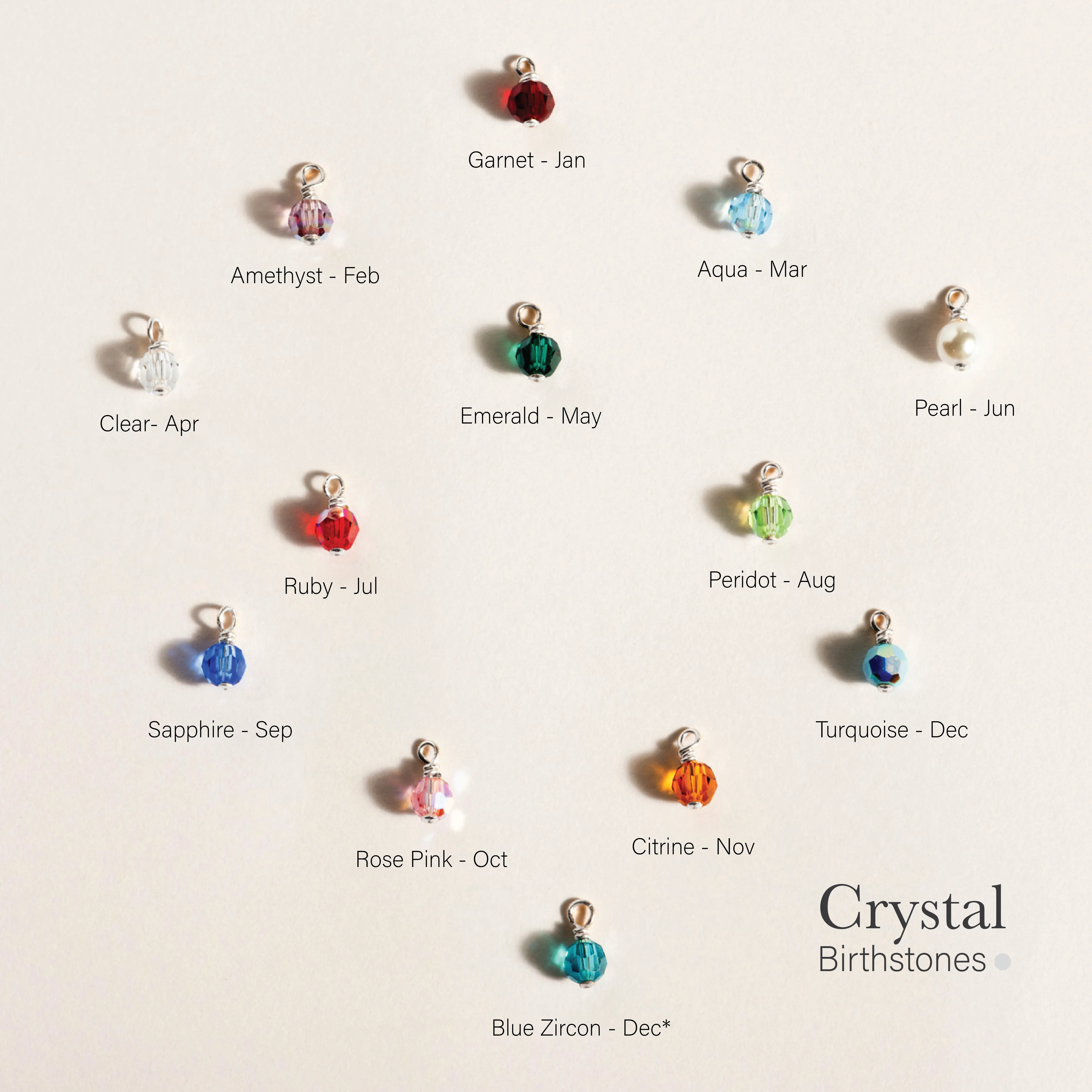 Crystal Birthstones Charms Add On