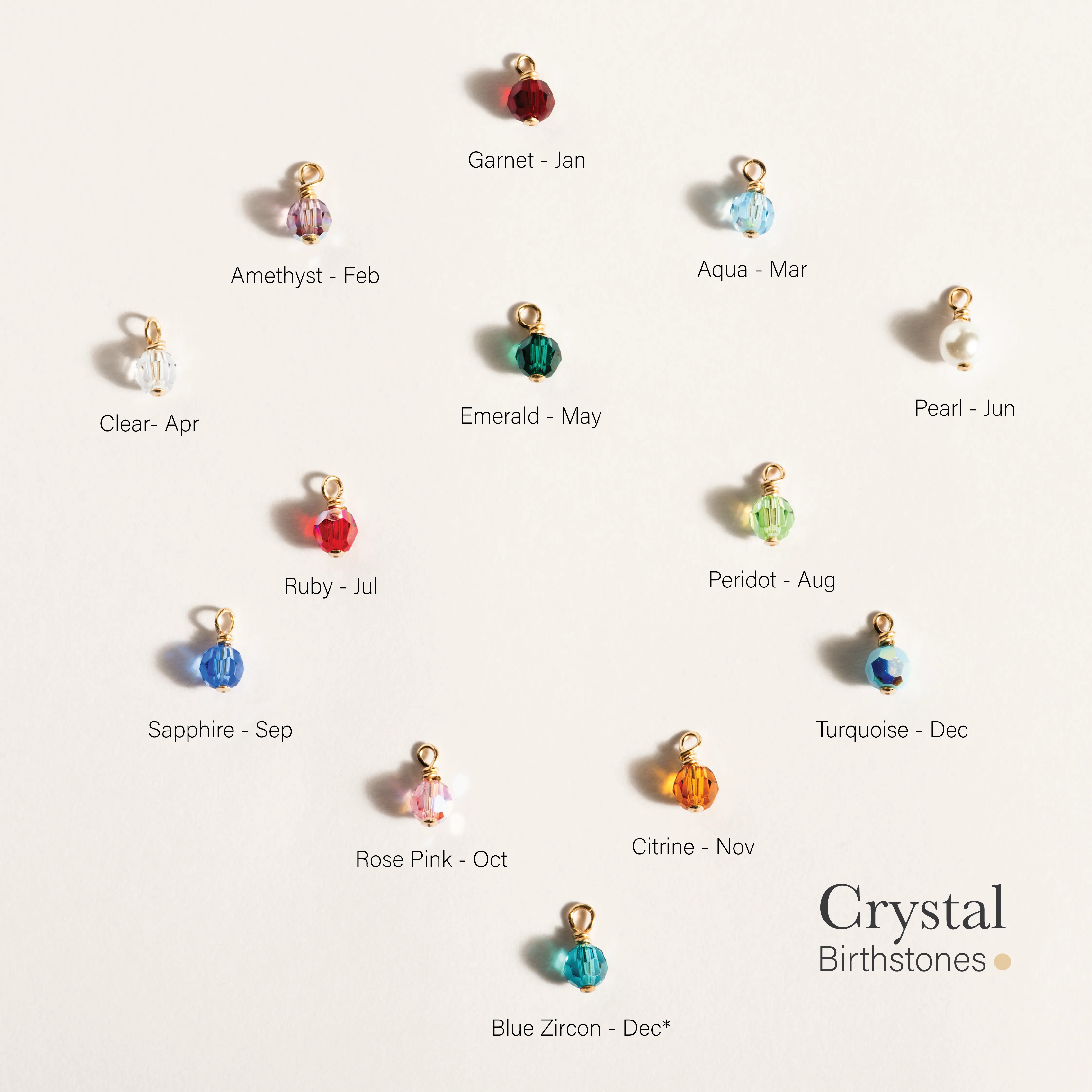 Crystal Birthstones Charms Add On