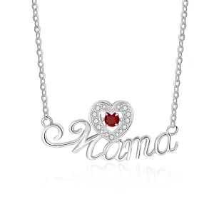 Custom Mama With Heart Shape Necklace