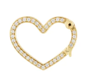 Diamond and Ruby Heart Motif Closure Lock