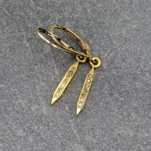 Diamond Spike Earrings - Gold