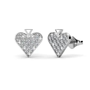 Dylan "Divine" 18k White Gold Plated Heart Earrings with Swarovski Crystals