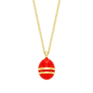 Easter Egg Papaya Orange | Enamel | 18K Gold Plated 925 Silver