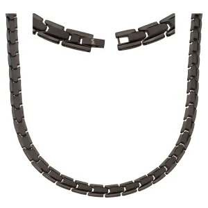 Elegant Titanium Magnetic Therapy Necklace - Unisex - Width: .35in, Solid / Black