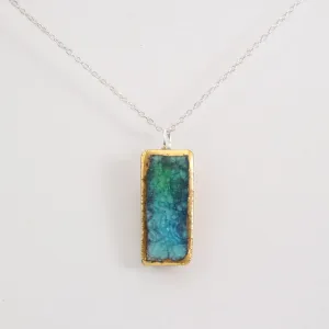 Emerald Turquoise Lagoon Small Drop Sterling Silver Pendant