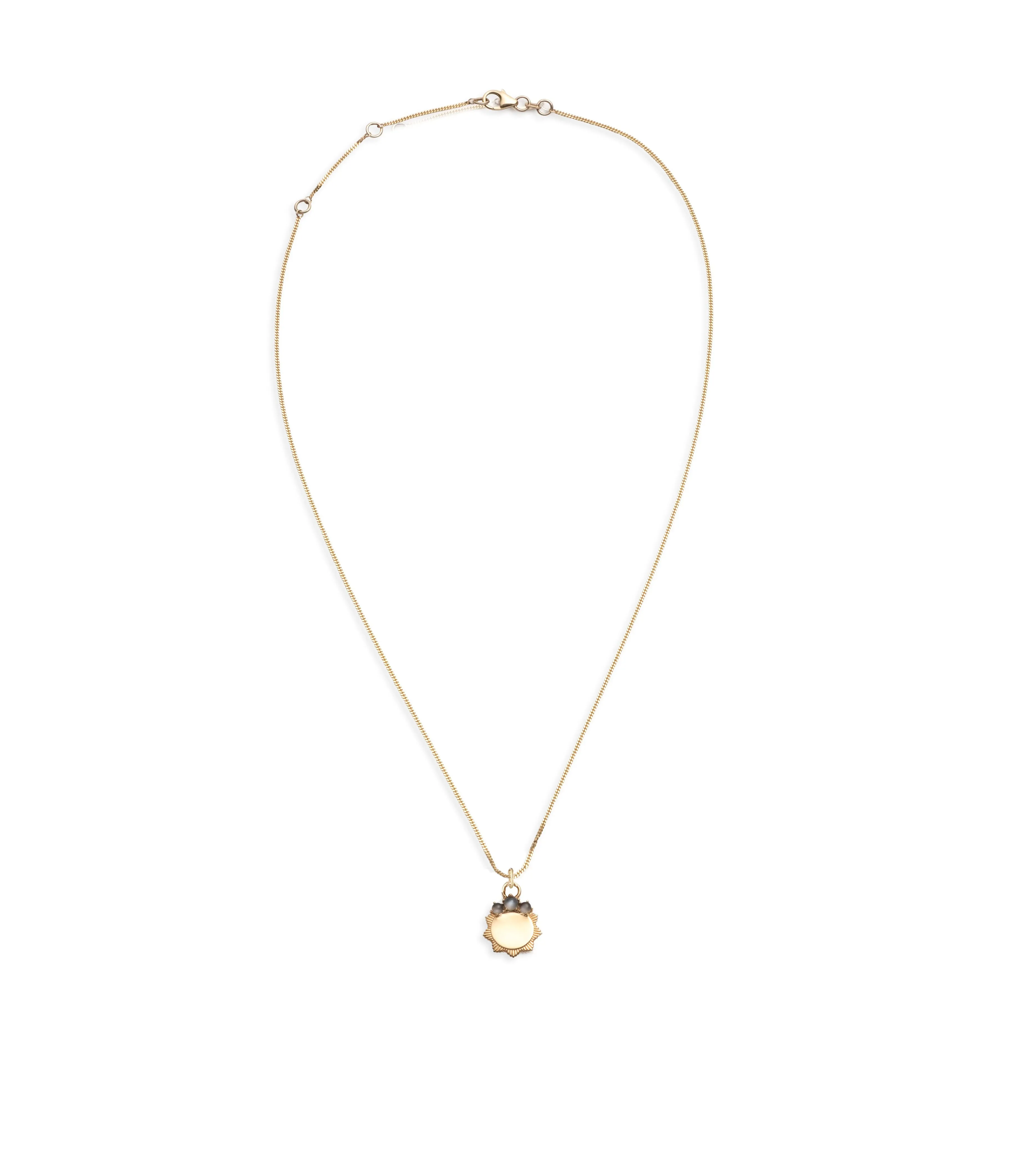 Engravable Birthstone Pendant : Fine Diamond Cut Curb Necklace