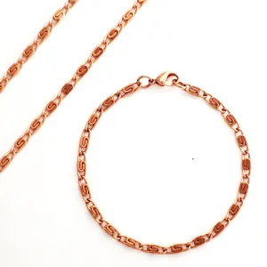 Fine Scroll Chain Copper Jewelry Set SET61 Solid Copper Chain Necklace And Bracelet