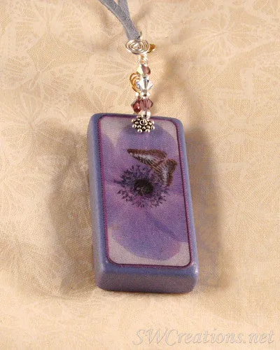 Fleur Lavender Dreams Butterfly Domino Pendant