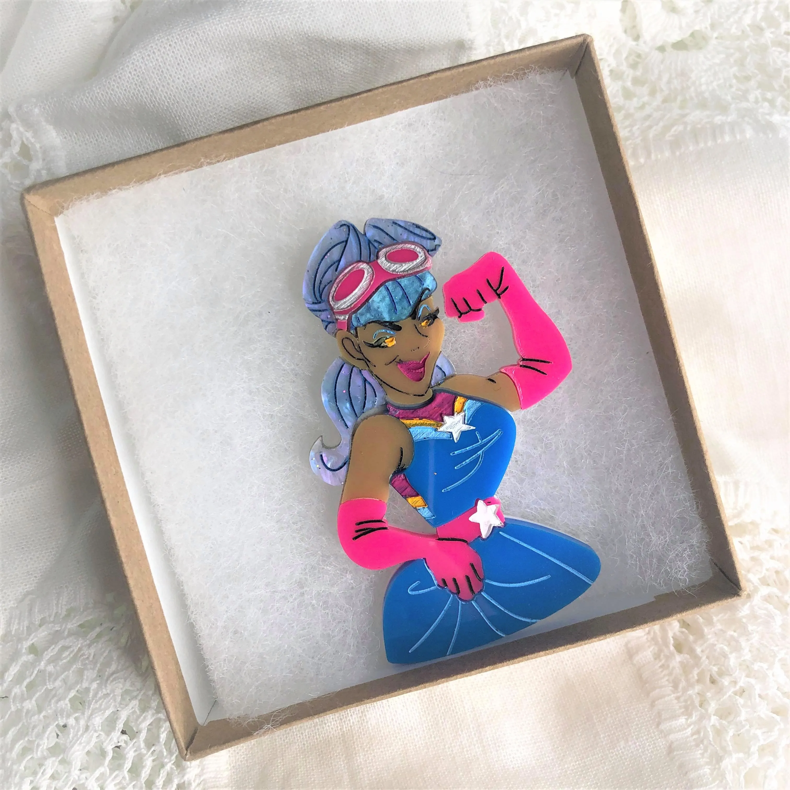 Geekabilly Girl Brooch - Exclusive to Lana-Rose | CLEARANCE