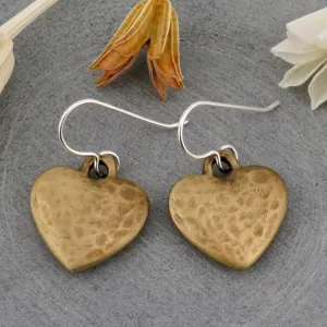 Hammered Bronze Hearts Earrings