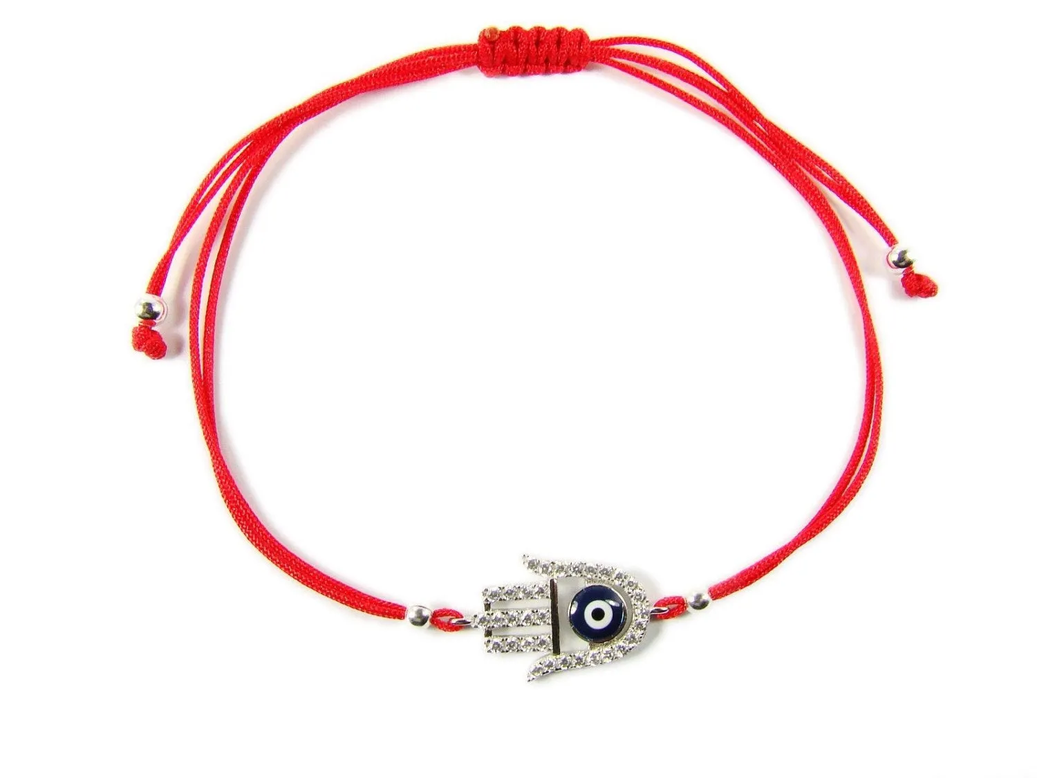 Hamsa Hand Evil Eye Bracelet Charm Red String Corded Bangle Amulet Hand of Fatima