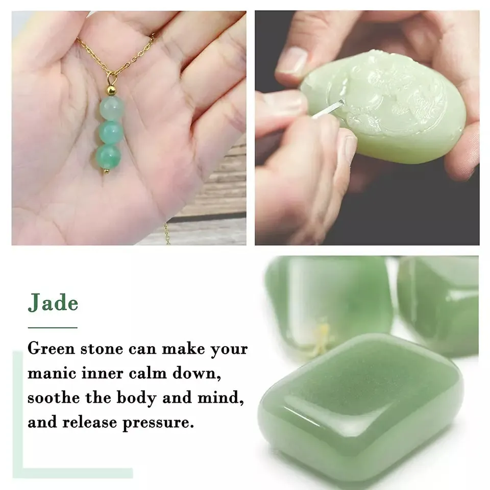 Jade Necklace for Women Green Jewelry Necklace, Crystal