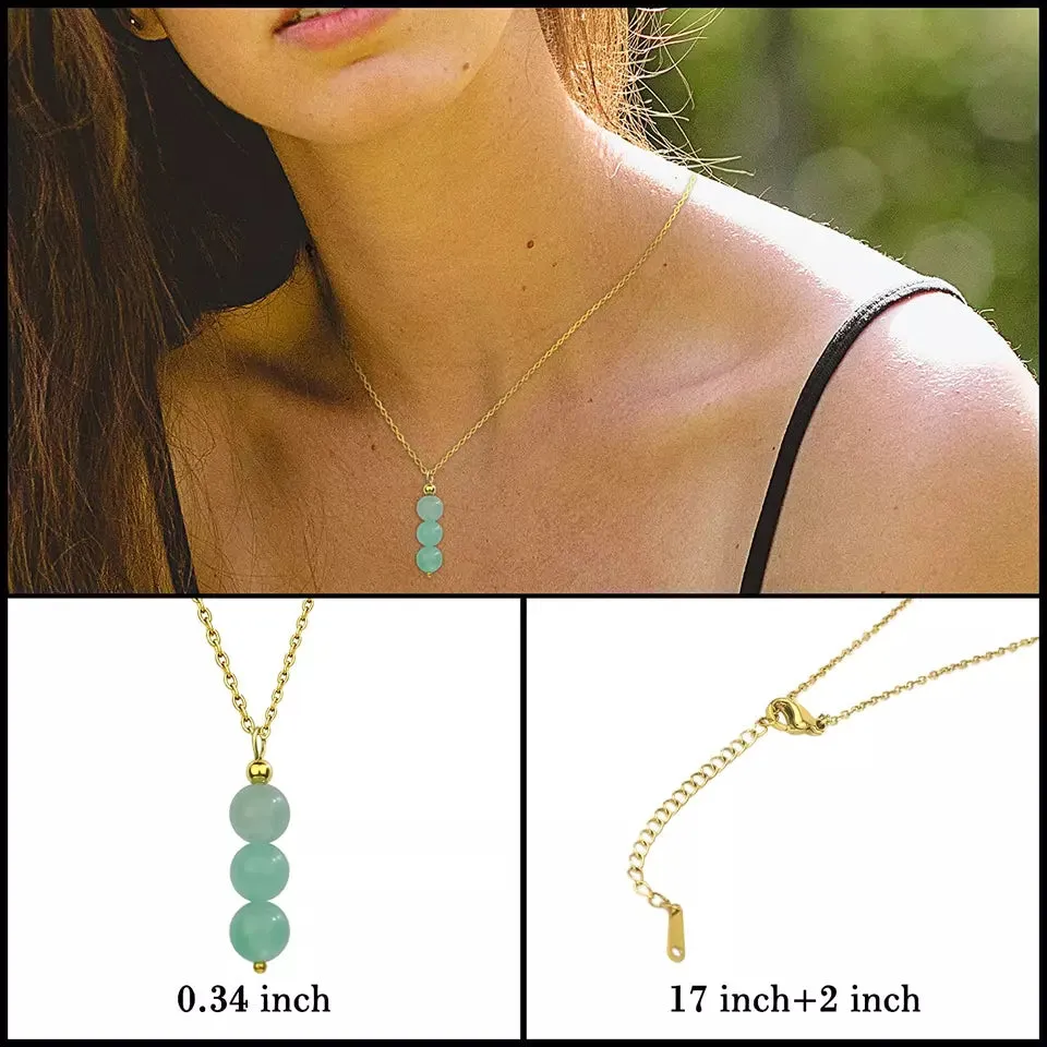 Jade Necklace for Women Green Jewelry Necklace, Crystal