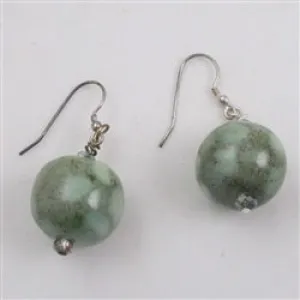 Kazuri Fair Trade Bead Green Earrings