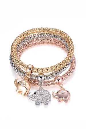 L'Eléphant Bracelets Set in Gold Silver and Rose Gold