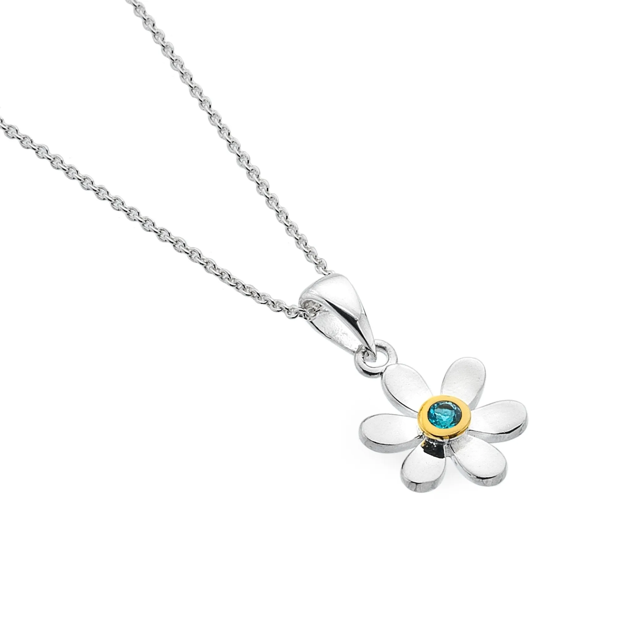 March Birthstone Daisy Pendant