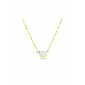 Meira T Diamond  Shaker Necklace with Yellow Gold Curb Chain