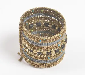 Metallic Beaded & Stacked Bracelet