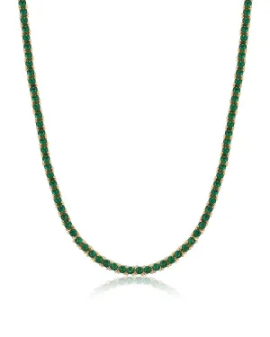 Mini Ballier Necklace- Emerald Green- Gold