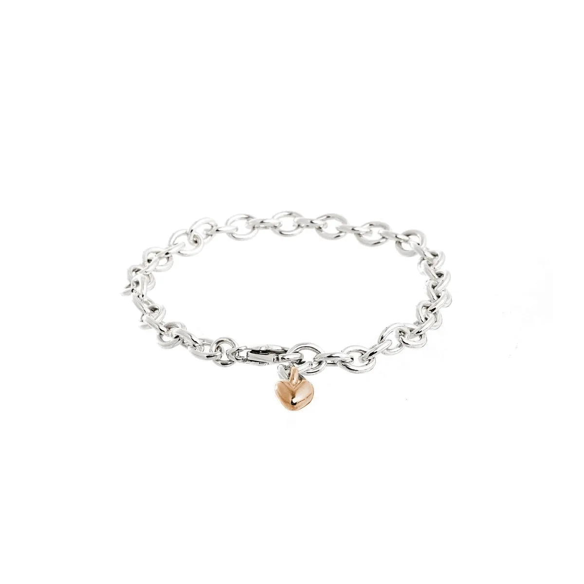 Mini Lifetime Rose Gold Heart Charm Bracelet