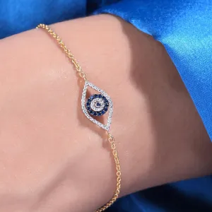 Nora Evil Eye Silver Loose Bracelet | 22KT Gold Vermeil