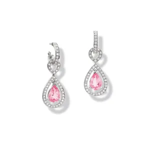 Octavia Margarita Earring Drops 18ct White Gold - Pink Sapphire & Diamond