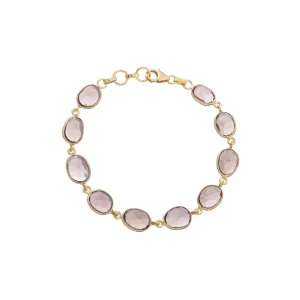 Oval Smokey Quartz Bracelet, Gold Vermeil